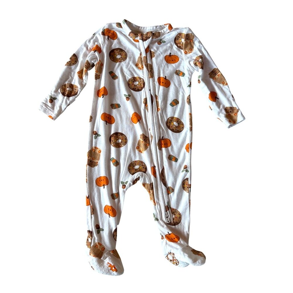 0-3M Angel Dear Pumpkin 2-way Zipper Footie Pumpkin Spice Latte